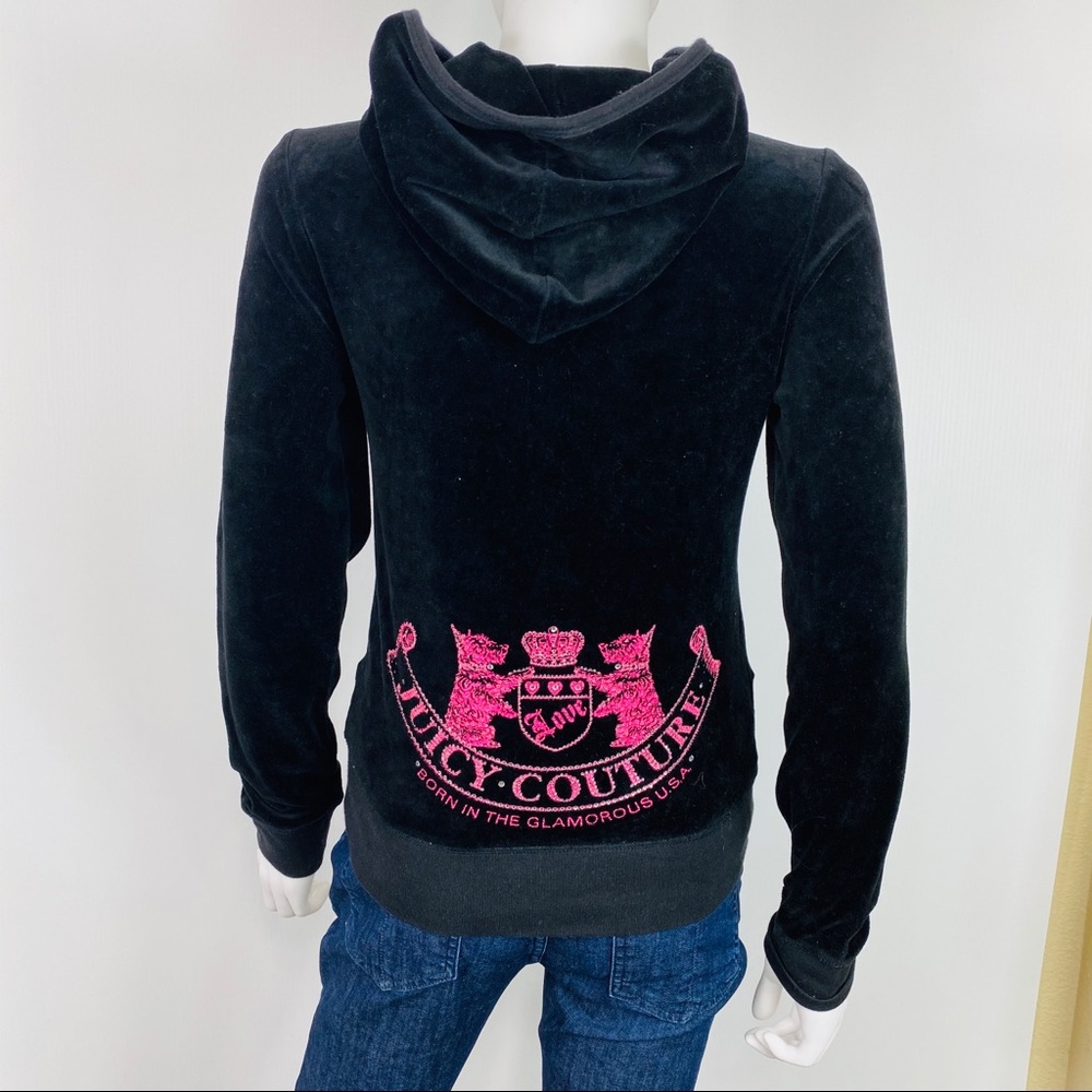 Vintage Juicy Couture Sz M Velour Zip Up Hoodie